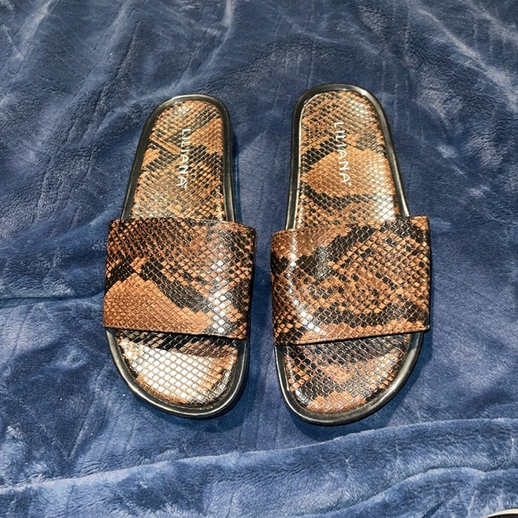 Liliana | Shoes | Snake Skin Slides | Poshmark